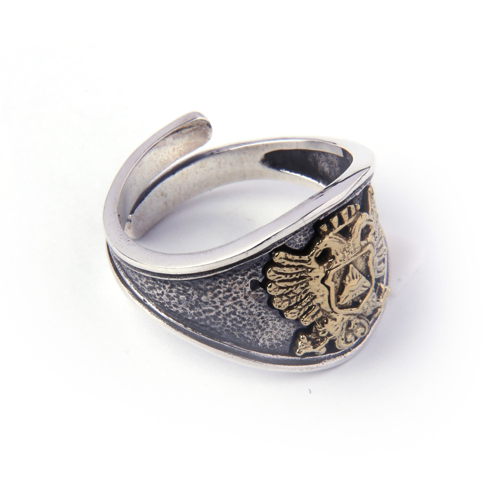 プロビデンスの目 双頭の鷲 紋章リング (フリーサイズ)