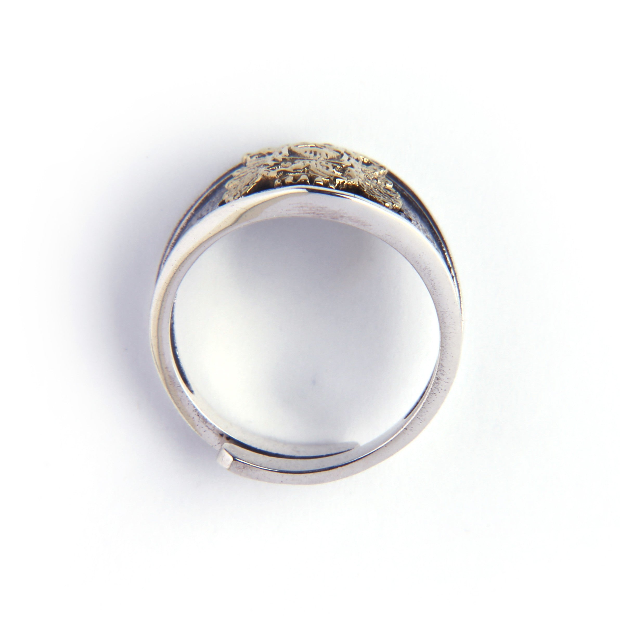 プロビデンスの目 双頭の鷲 紋章リング (フリーサイズ)