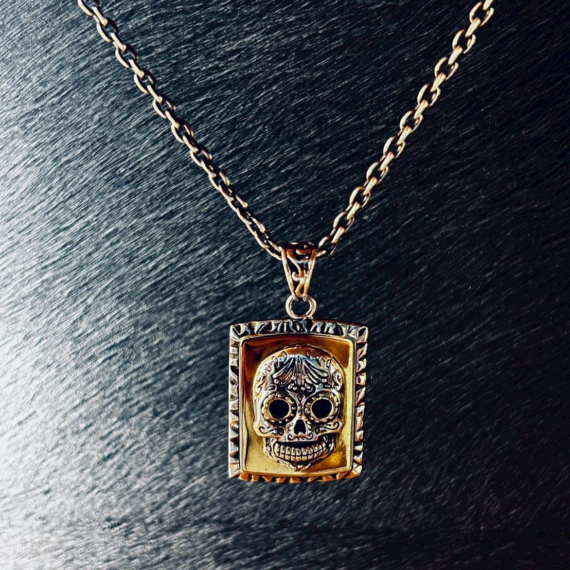 メキシカンスカル スクエアペンダント 　