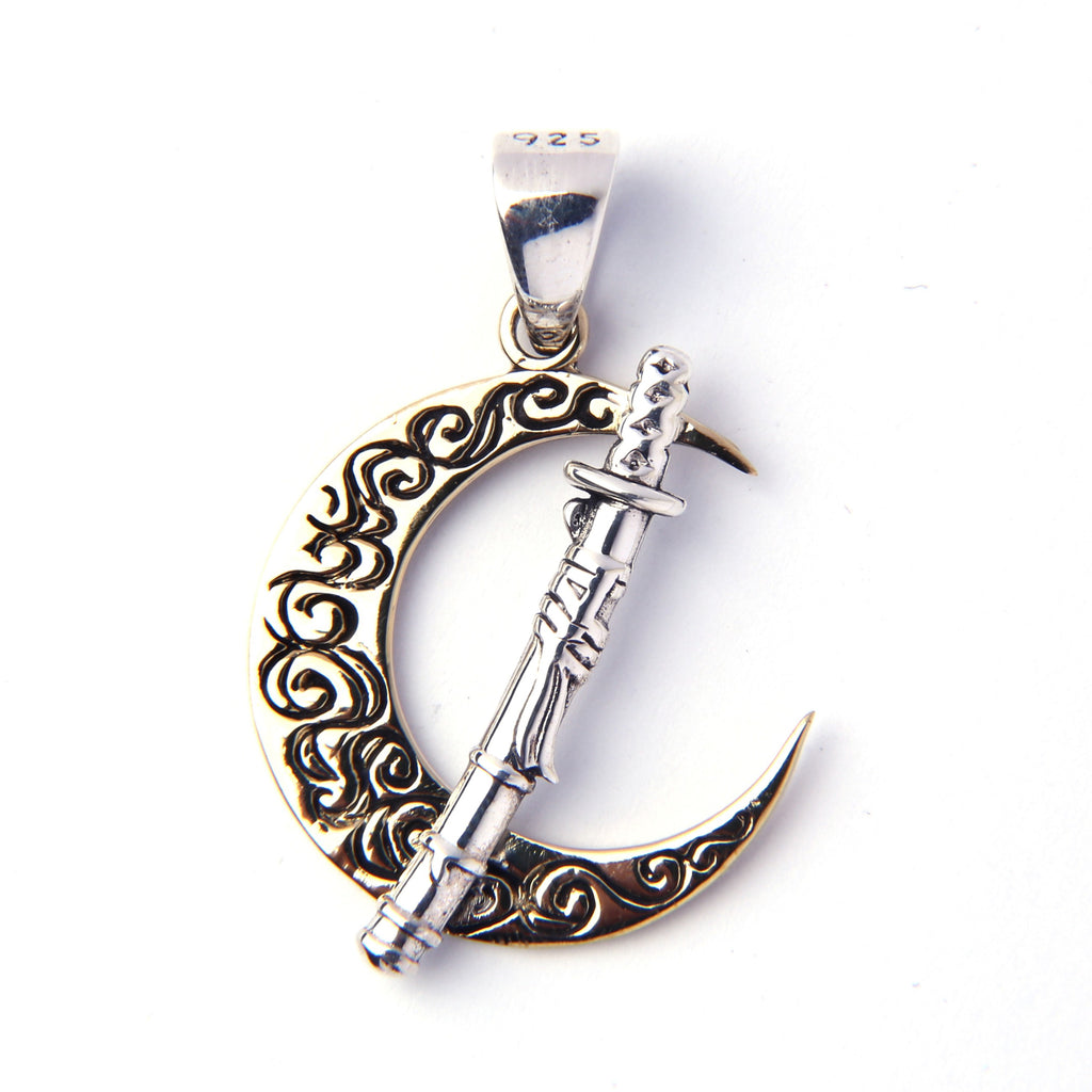 日本刀と三日月 シルバーペンダント – good vibrations official store